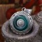 Pendentif en argent et pierre onyx verte