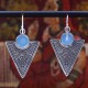 Boucles d'oreilles en argent et pierre calcédoine