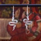 Boucles d'oreilles serpent en argent et pierre zirconium noir