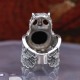 Bague d'exception en argent, pierre grenat et onyx