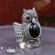 Bague d'exception en argent, pierre Grenat, Onyx et marcassites