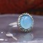 Bague d'exception en argent,  pierre agate bleue et marcassites