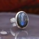 Bague en argent et pierre labradorite