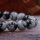 Bracelet pierre obsidienne flocon de neige - 8mm - taille 16-19cm