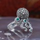 Bague d'exception mini octopus en argent