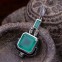 Pendentif d'exception en argent et pierre agate verte