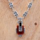 Collier d'exception en argent et pierre cornaline