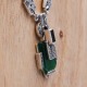 Collier d'exception en argent et pierre agate verte