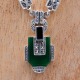 Collier d'exception en argent et pierre agate verte