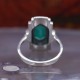 Bague d'exception en argent et pierre agate verte