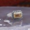 Bague d'exception en argent, pierre Citrine et marcassites