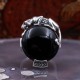 Bague d'exception en argent et pierre onyx