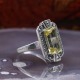 Bague d'exception en argent et pierre quartz lemon