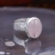 Bague en argent et pierre quartz rose