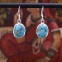 Boucles d'oreilles en argent et pierre turquoise cuivrée