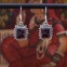 Boucles d'oreilles en argent et pierre grenat