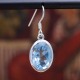 Boucles d'oreilles en argent et pierre topaze bleue