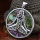 Pendentif en argent 7 charkras sur pierre tourmaline