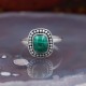 Bague en argent et pierre malachite