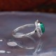 Bague en argent et pierre malachite