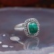 Bague en argent et pierre malachite