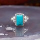 Bague en argent et pierre howlite turquoise