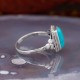 Bague en argent et pierre howlite turquoise