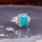 Bague en argent et pierre howlite turquoise