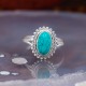 Bague en argent et pierre howlite turquoise