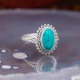 Bague en argent et pierre howlite turquoise