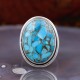 Bague en argent et pierre turquoise cuivrée