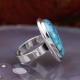 Bague en argent et pierre turquoise cuivrée