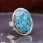 Bague en argent et pierre turquoise cuivrée