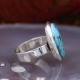 Bague en argent et pierre turquoise cuivrée