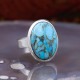 Bague en argent et pierre turquoise cuivrée