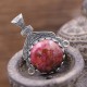 Pendentif en argent et pierre rhodonite