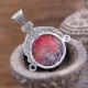 Pendentif en argent et pierre rhodonite