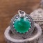 Pendentif en argent et pierre agate verte