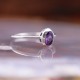 Bague en argent et pierre améthyste
