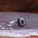 Bague d'exception en argent et pierre email lapis lazuli