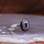 Bague d'exception en argent et pierre email lapis lazuli