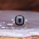 Bague d'exception en argent et pierre email lapis lazuli