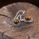 Boucles d'oreilles en argent et pierre oeil de tigre