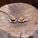 Boucles d'oreilles en argent et pierre oeil de tigre