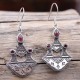 Boucles d'oreilles en argent et pierre grenat