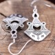 Boucles d'oreilles en argent et pierre grenat