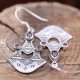 Boucles d'oreilles en argent et pierre grenat