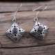 Boucles d'oreilles en argent et pierre onyx