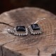 Boucles d'oreilles en argent et pierre onyx