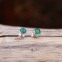 Perçeuses en argent et pierre agate verte